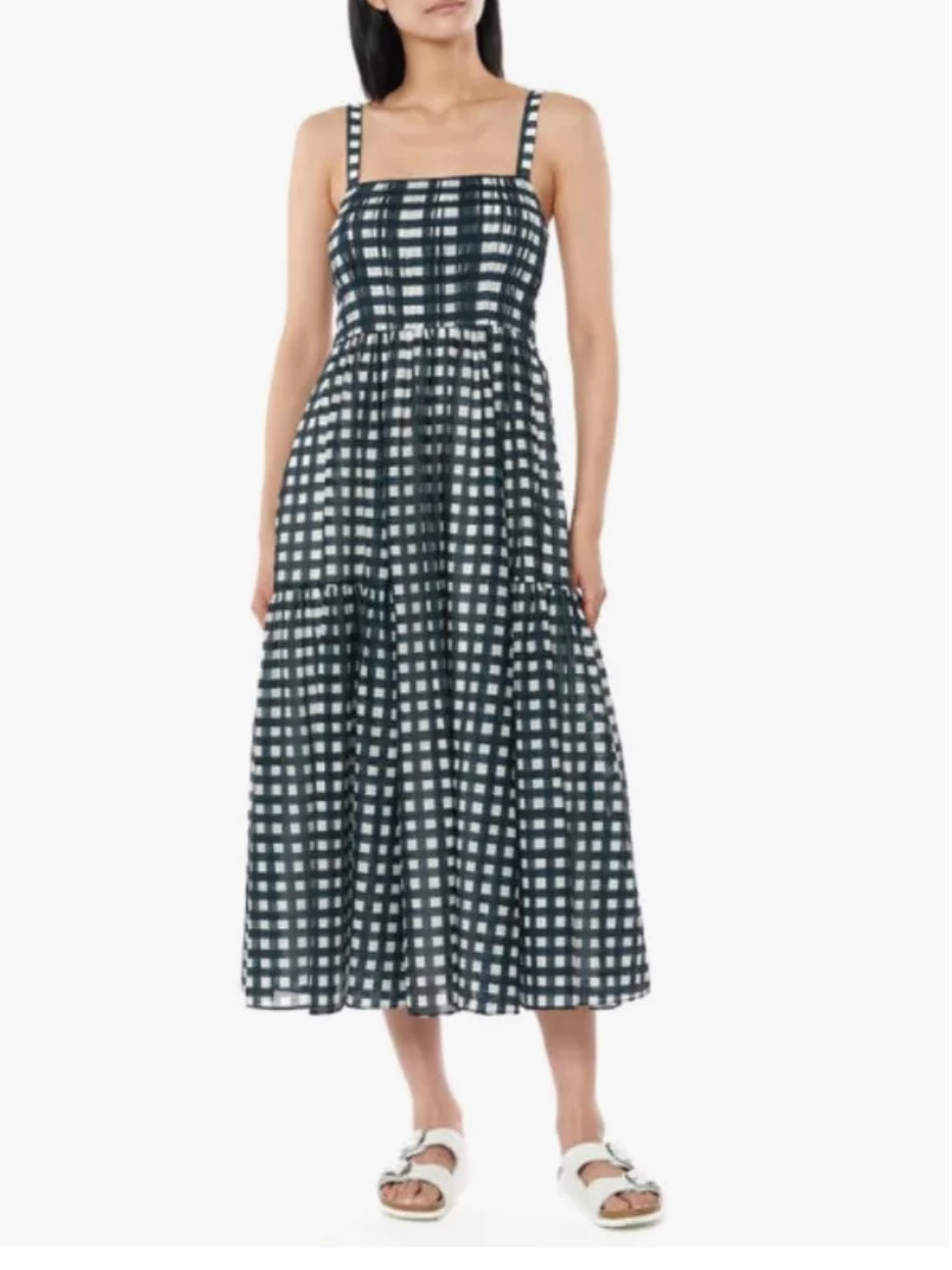 La Ligne Navy/White Gingham Check Sundress, Large